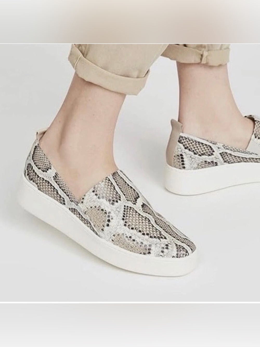 Vince Saxon 2 Women’s Slip-On Mottled Cloud Snake Shoe 9.5M